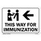 Signmission Public Safety, 36" Height, Decal, 24" x 36", This Way for Immunization Left Arrow OS-NS-D-2436-22655 - alternate 1